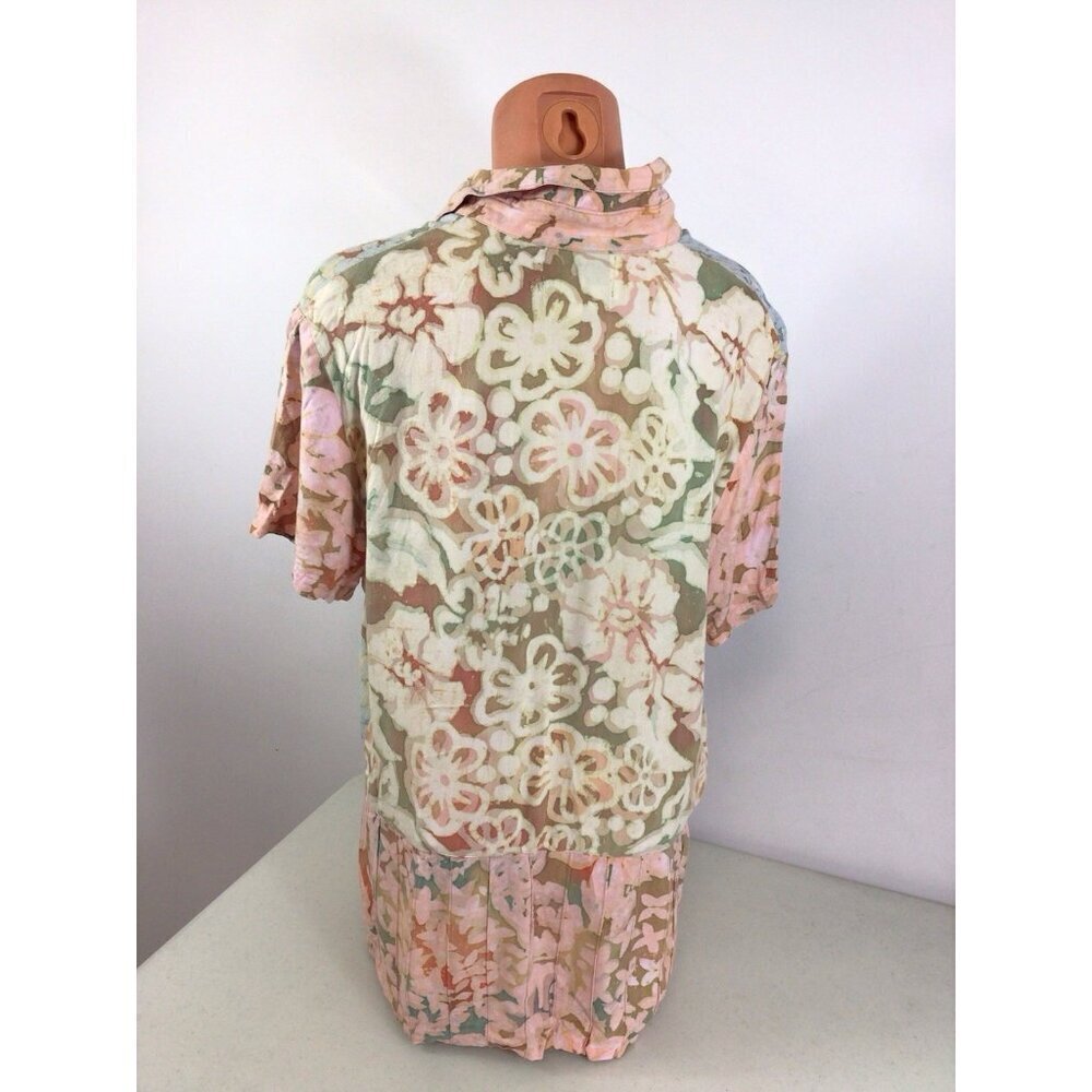 Winter Sun Floral Shirt Boho Lagenlook Womens Medium - Picture 3 of 6